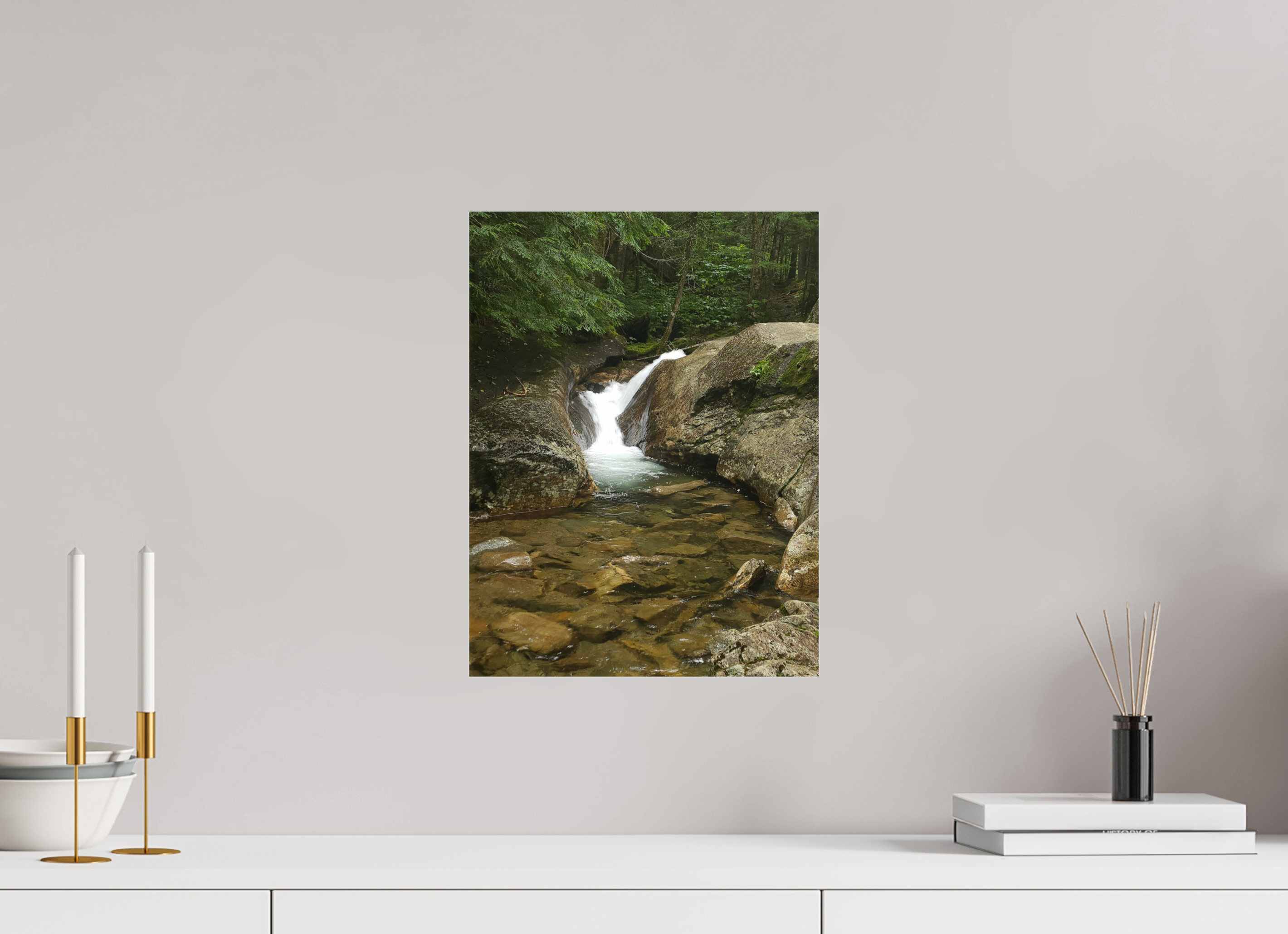 12 x 16″, Photo Print Under Acrylic Glass The Mossy Cascade