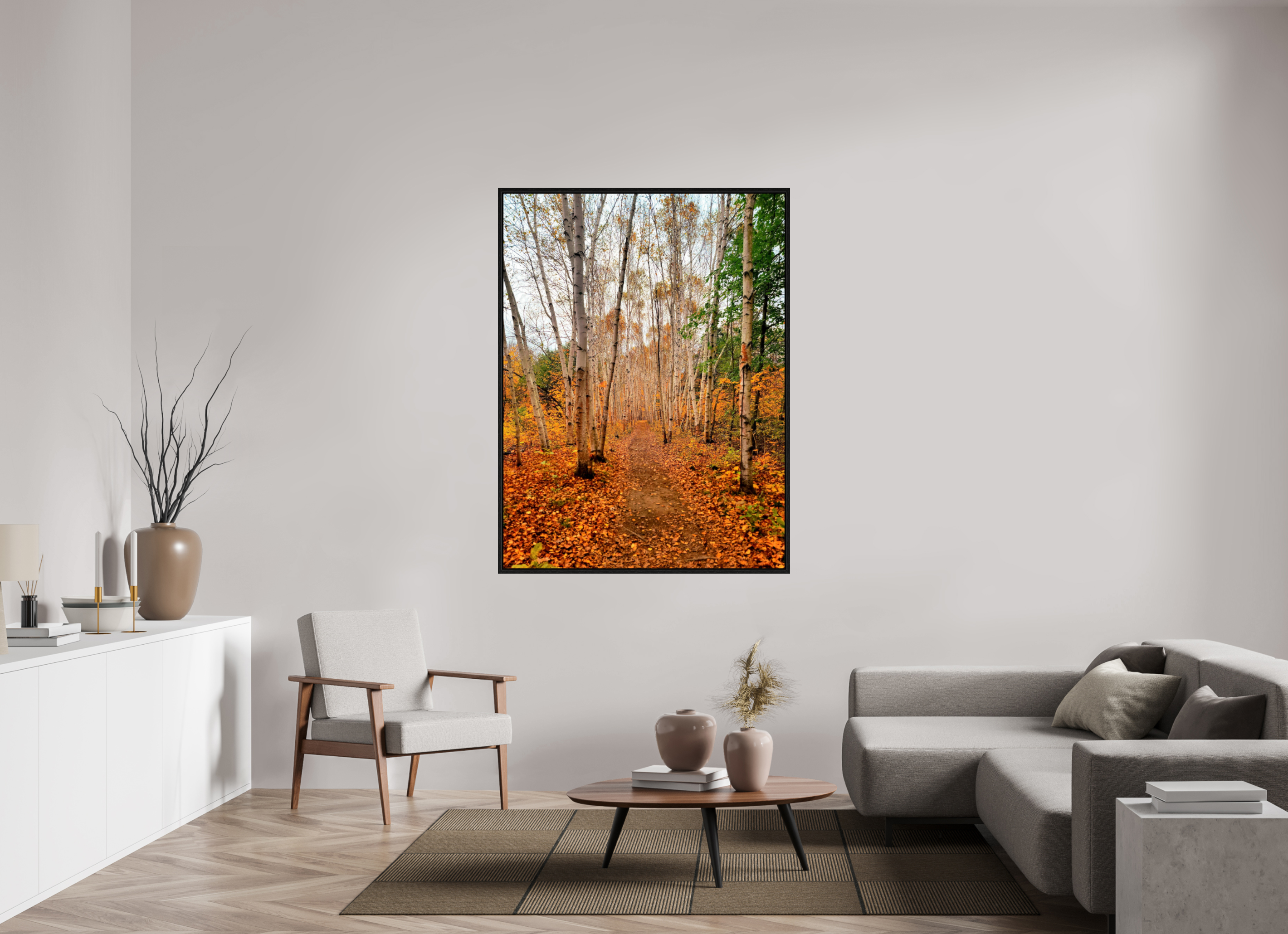 45 x 60″, Floater Frame The Path Through Turning Leaves
