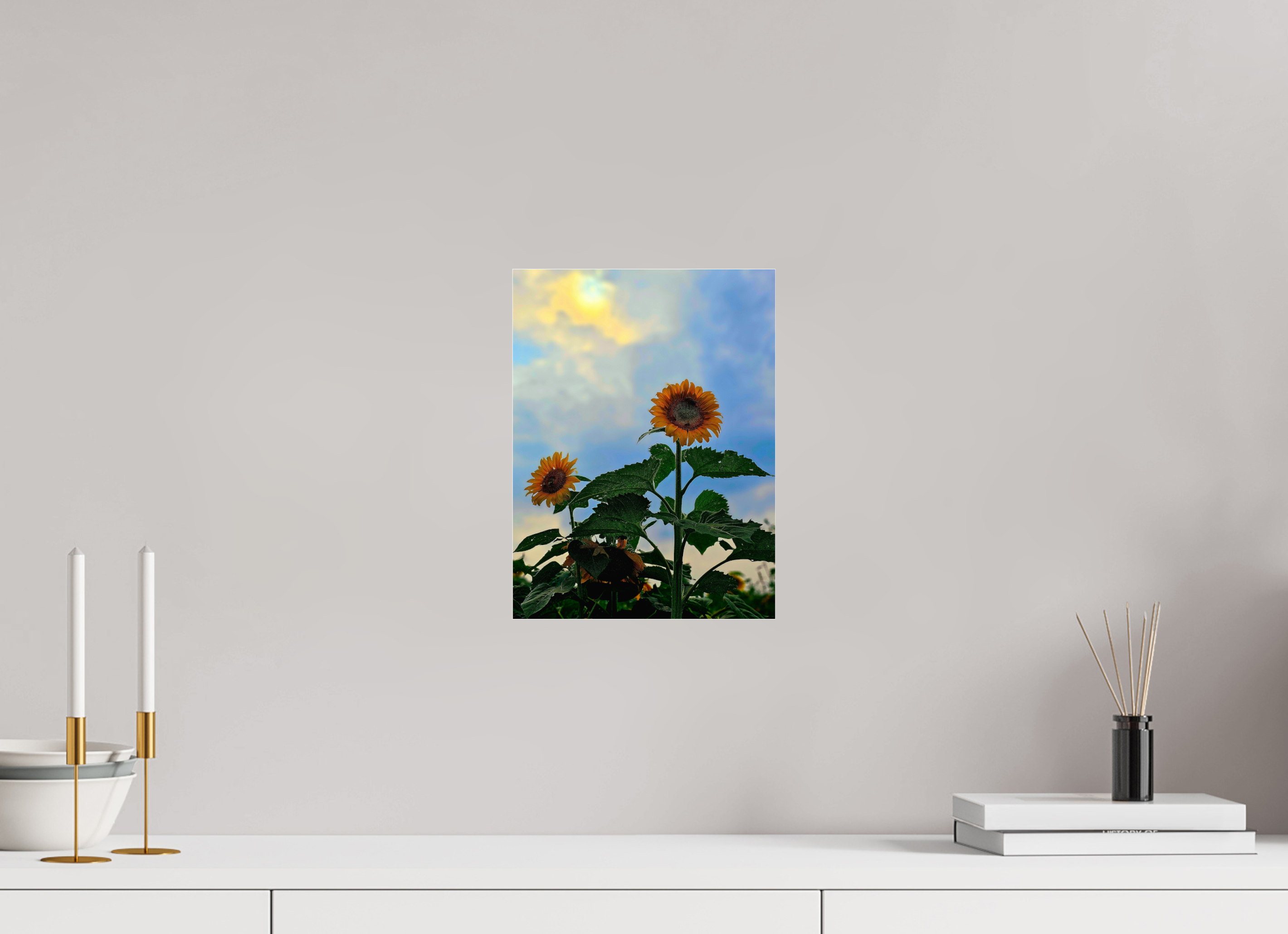9 x 12″, Photo Print Under Acrylic Glass Sunflowers In Spring