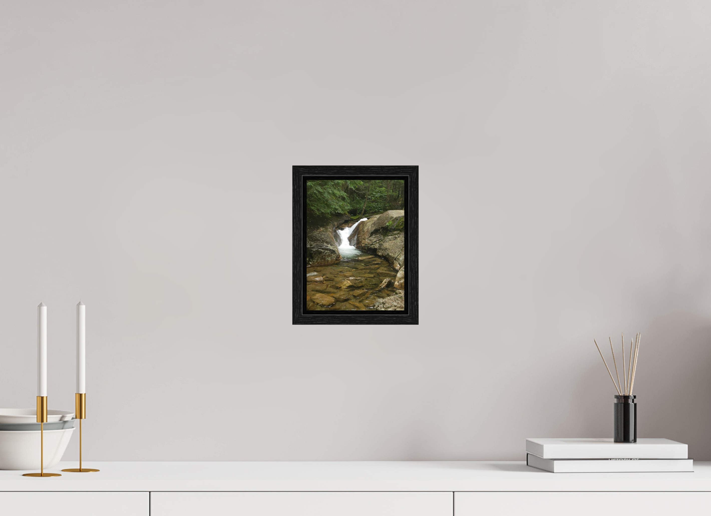 6 x 8″, Floater Frame The Mossy Cascade