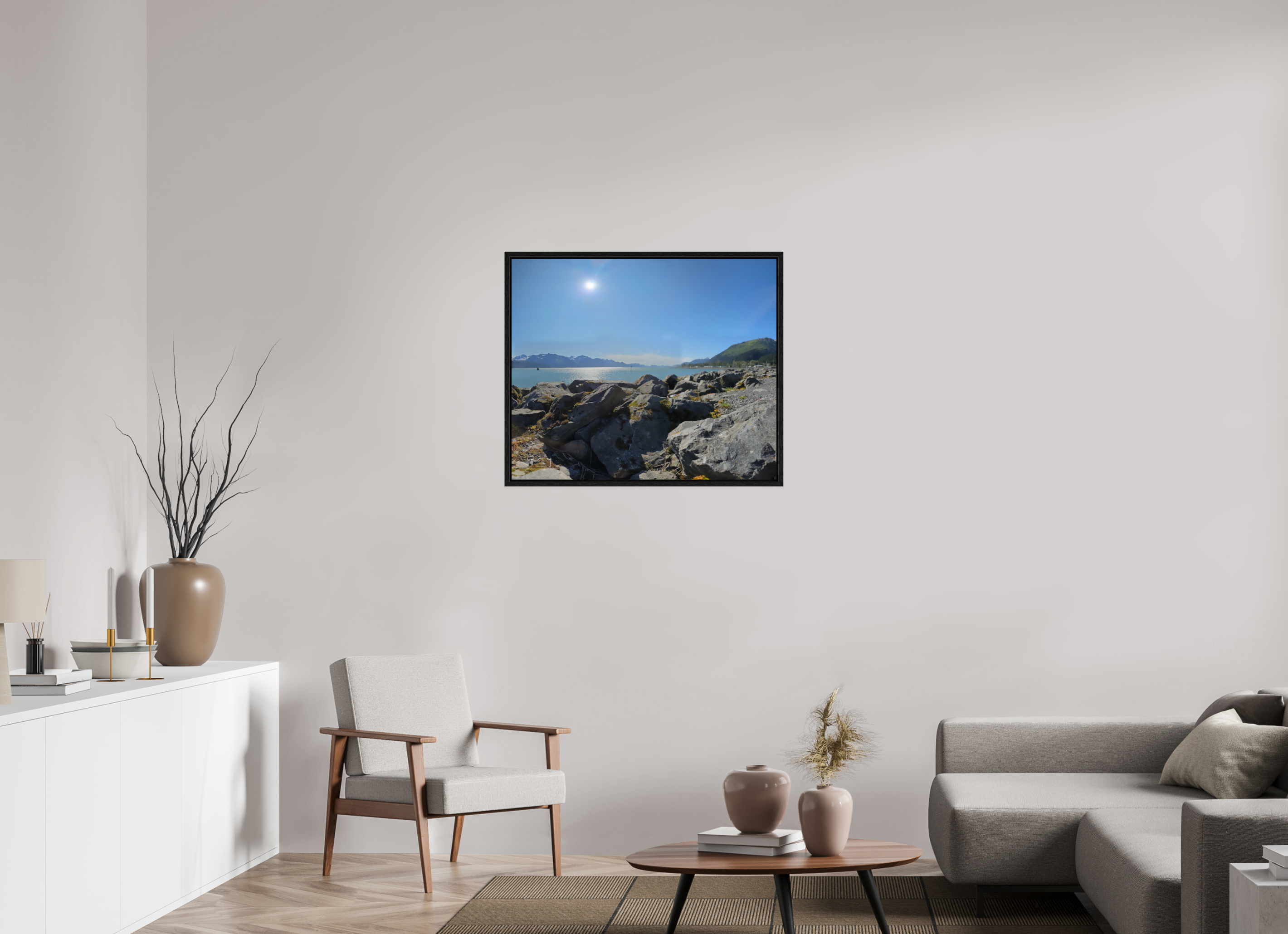 33.6 x 28″, Floater Frame The Seward Sun