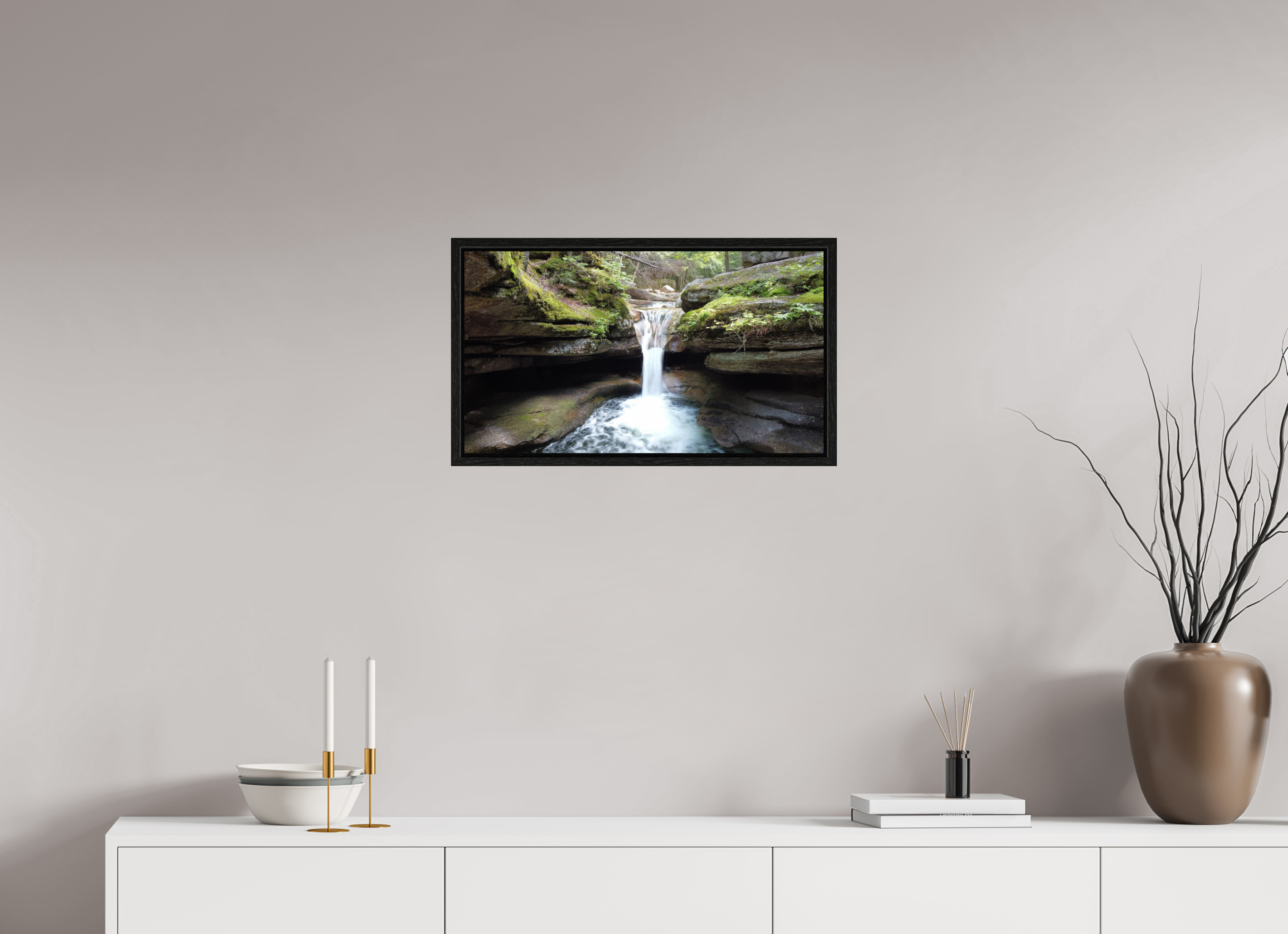 24 x 13.5″, Floater Frame The Eternal Waterfall
