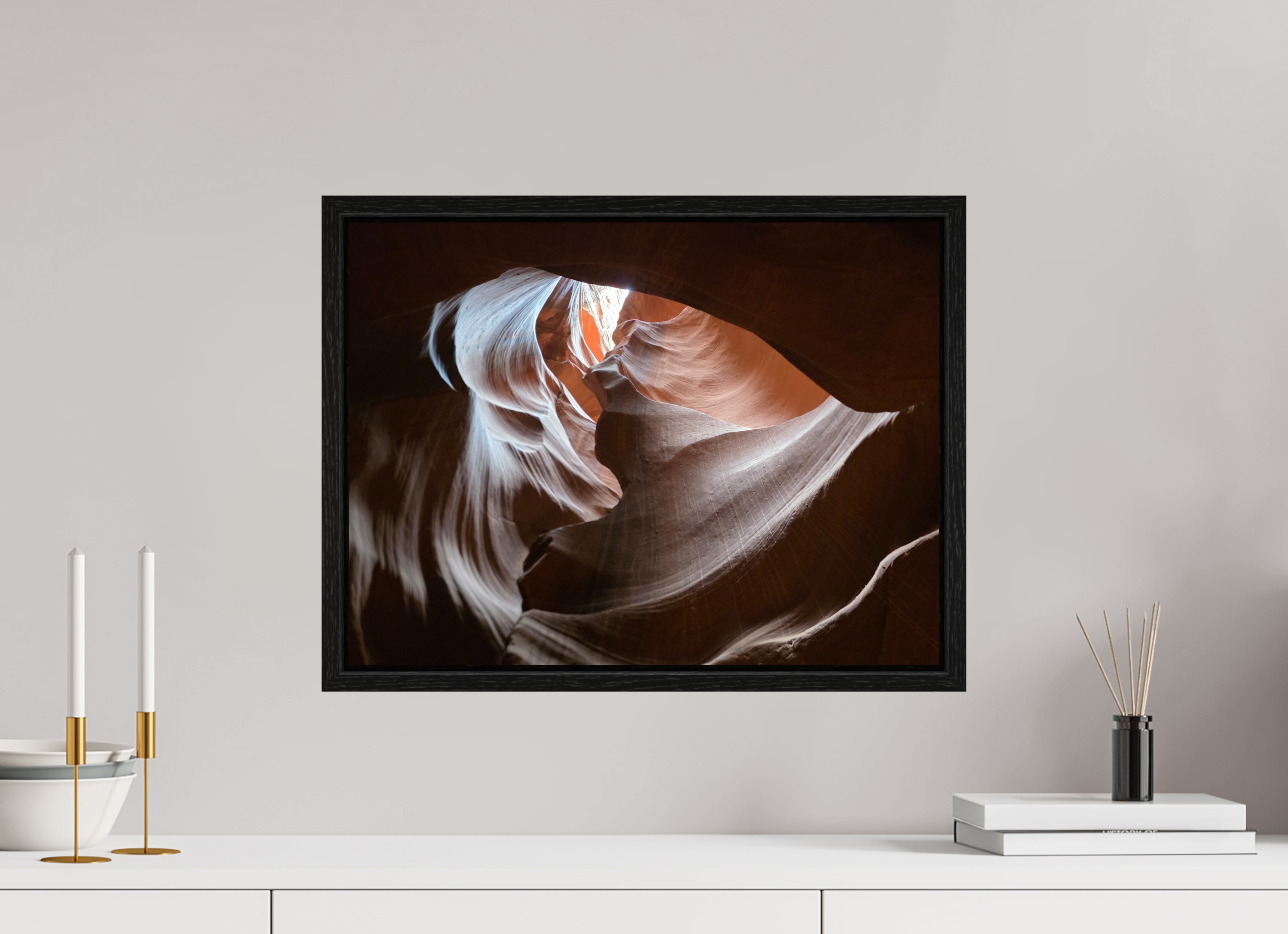 20 x 15″, Floater Frame The Hidden Heart of Antelope Canyon