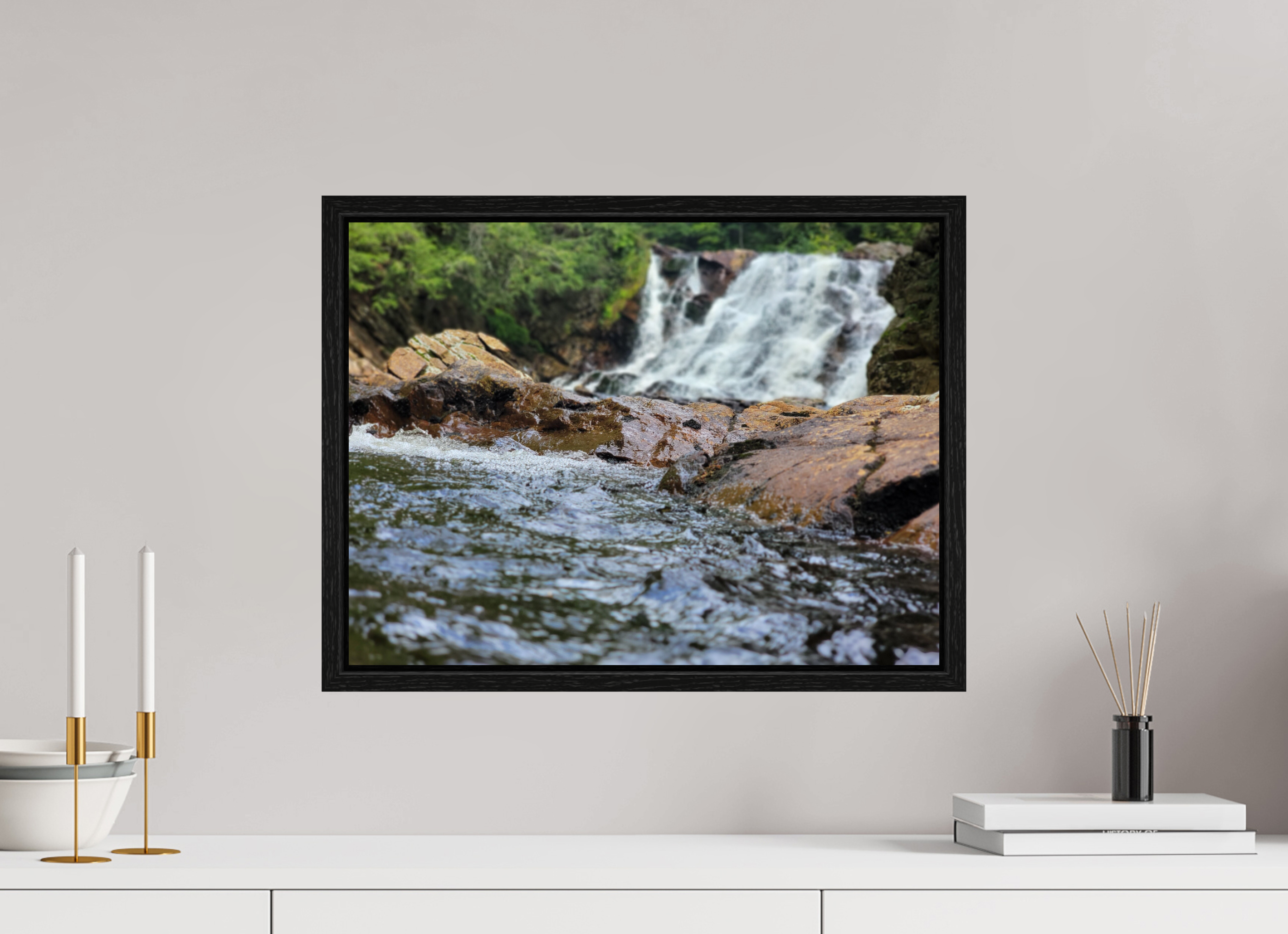 20 x 15″, Floater Frame The Rush Of Bebe Falls